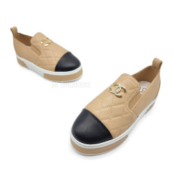 Chanel Slip-ons Leather Beige