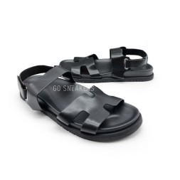 Hermes Sandals Leather Black