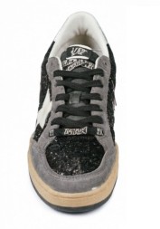 Golden Goose Ball Star Black Glitter Grey White