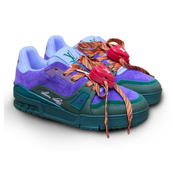 Женские кроссовки Louis Vuitton Trainer Maxi Skateboard Shoes Low-Top Purple