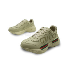 Gucci Leather Rhyton Logo Sneakers