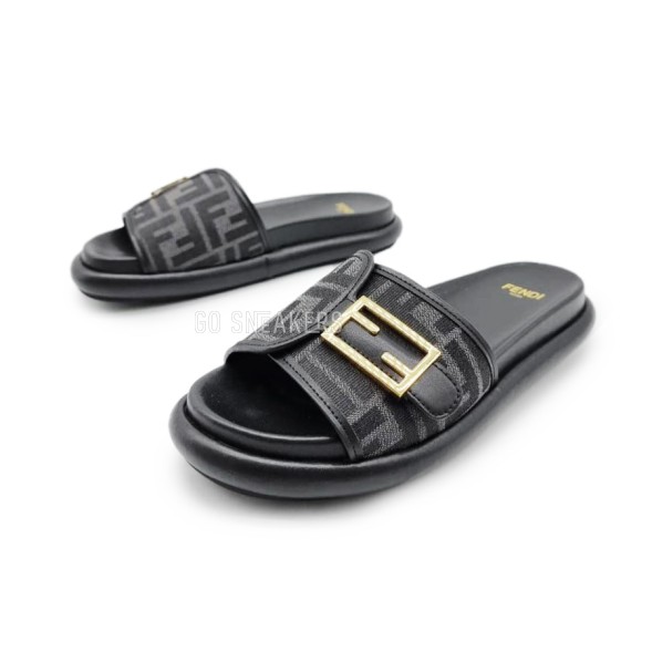 Женские шлепки Fendi Flip-flops Black