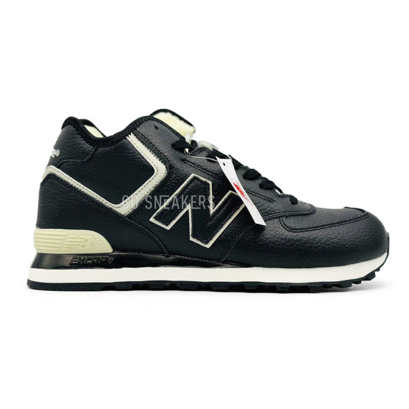 Унисекс зимние кроссовки New Balance 574 High Leather Winter Black Unisex