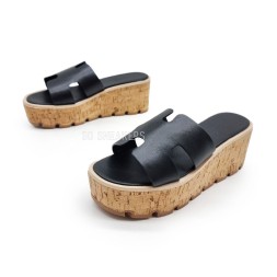 Hermes Flip-flops Wood Black