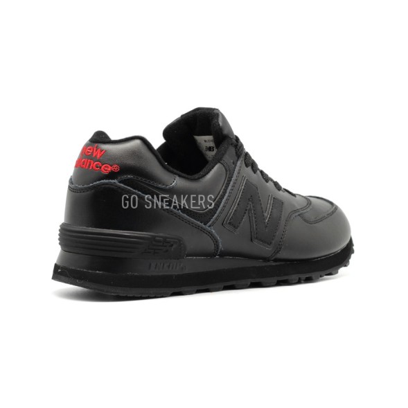 Мужские кроссовки New Balance 574 Leather Black-red