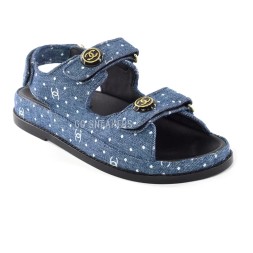 Chanel Sandals Jeans Blue
