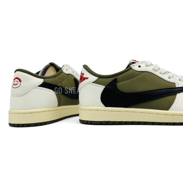 Мужские кроссовки Travis Scott x Air Jordan 1 Low Olive Black Swoosh